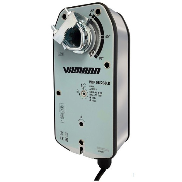 Привод воздушной заслонки VILMANN PDF 08/230.D (8 Нм, 230 В)